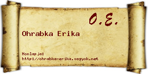 Ohrabka Erika névjegykártya